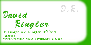 david ringler business card